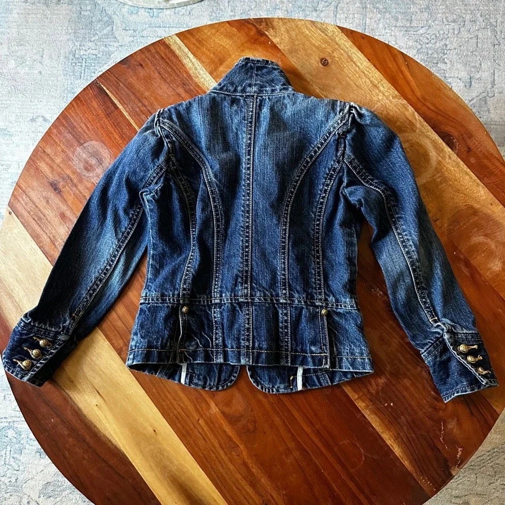 Ralph Lauren Kids Denim Military‎ Jacket Blazer Size 6 Gold Buttons Preppy